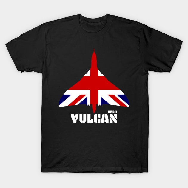 Avro Vulcan (Union Jack Flag) T-Shirt by BearCaveDesigns